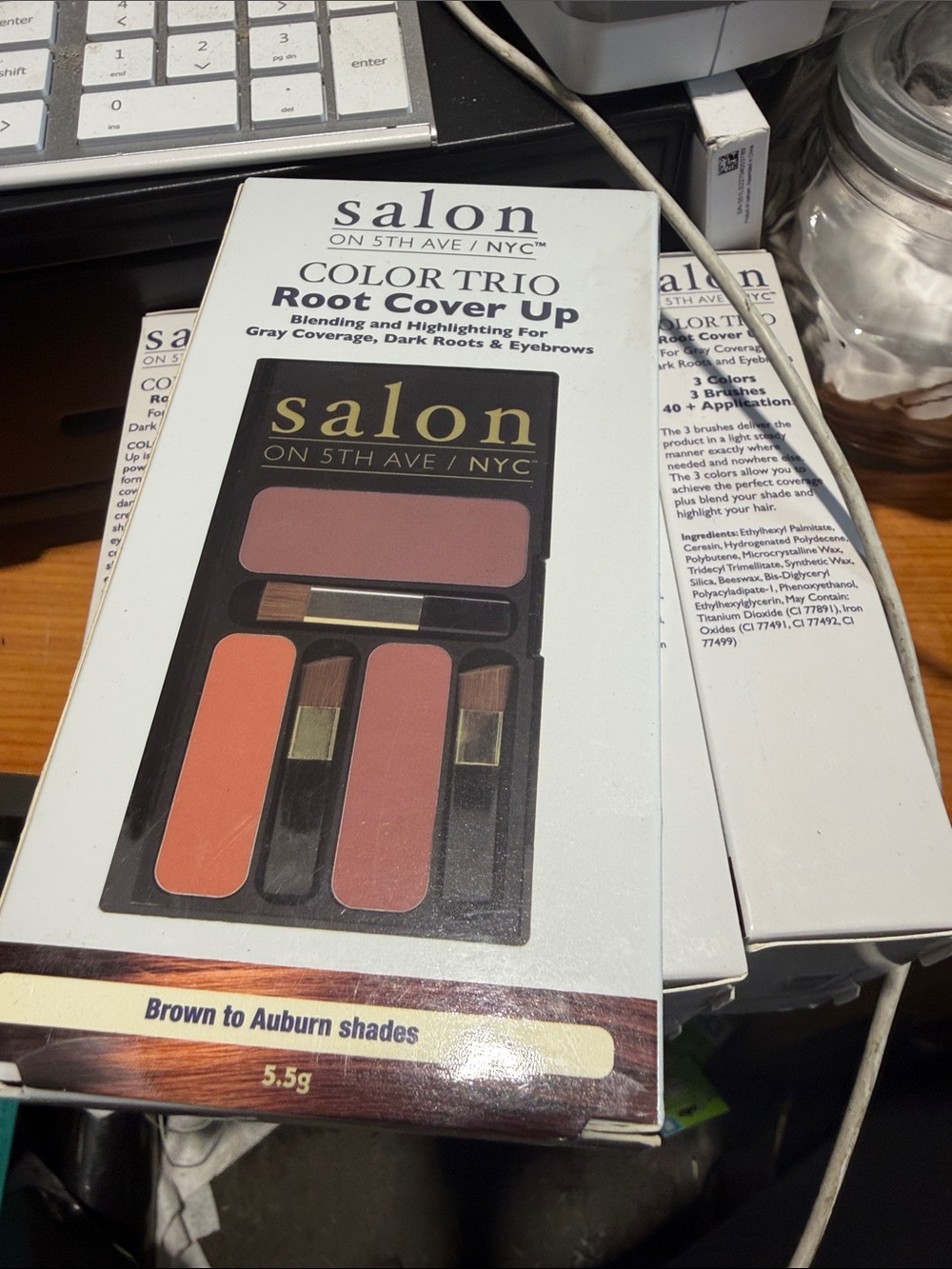 4 SALONI Root Cover-Up Palette — Peach, Rose, Brown Shades